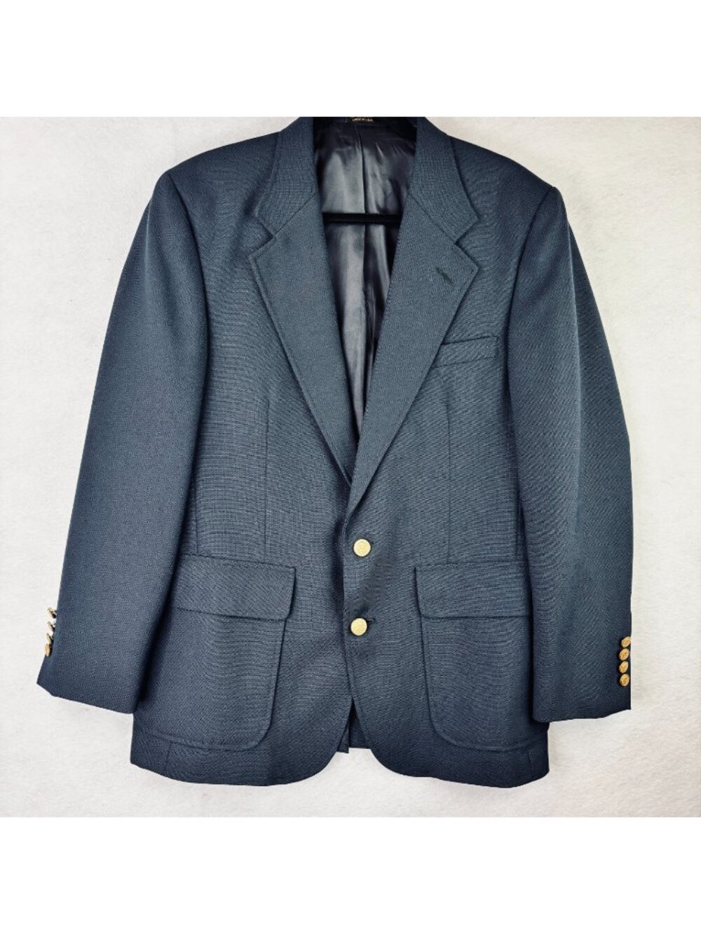 Vintage Andhurst Blazer Mens Sz 39R Blue Single Breasted Vented Lined USA